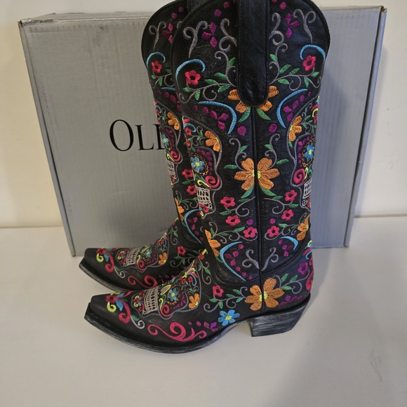 Old Gringo Black Multicolor Embroidered Heeled Boots - Picture 5 of 10